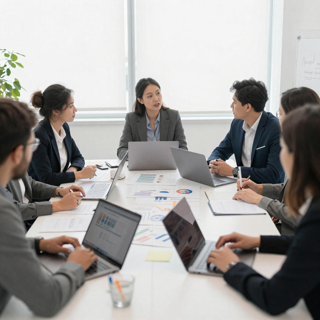 Strategic project planning session with expert consultants